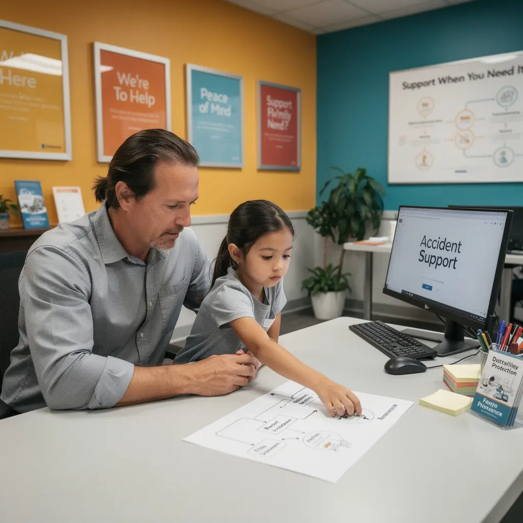 Osoba korzystająca z aplikacji mobilnej do zgłaszania wypadku.